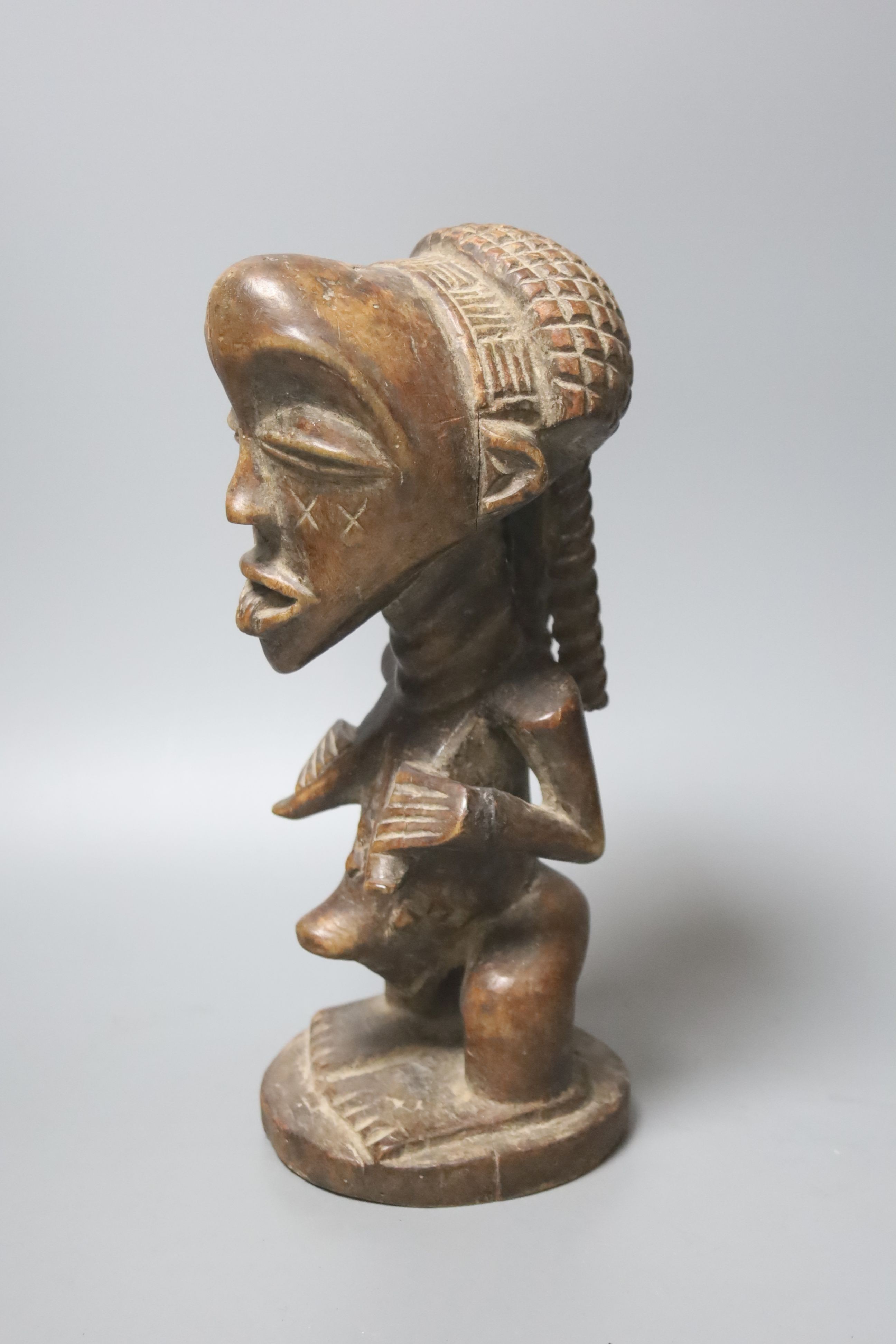 A Luba Hemba standing figure, Democratic Republic of Congo, 28cm